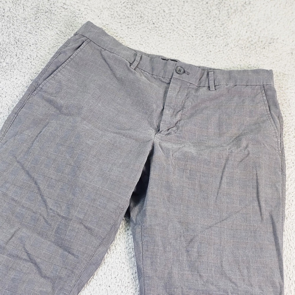 Banana Republic Pants Mens 36x30 Gray Plaid Jogger Elastic Cuff Stretch Casual